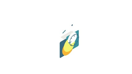 Poster - Wall color clock icon animation isometric best object on white backgound