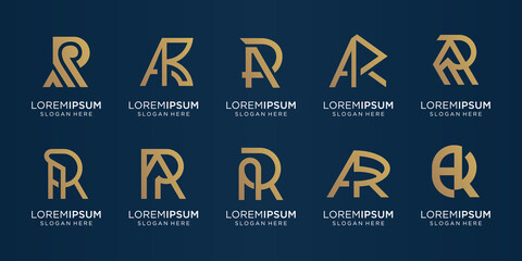 Wall Mural - set of logo a and r design template. set collection monogram letter a combine letter r design. logo for business of company, technology.