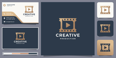 creative film making play logo and business card design.modern style, creative concept, inspiration.