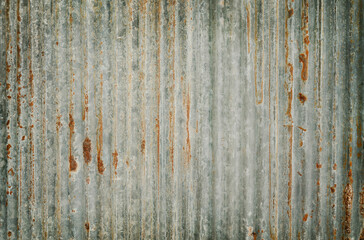 Wall Mural - Old zinc wall texture background, rusty on galvanized metal panel sheeting.