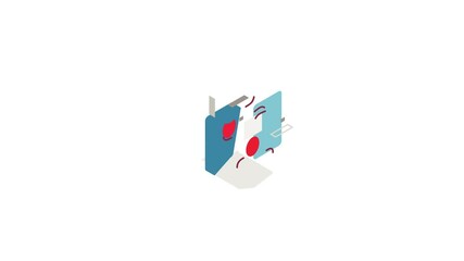 Poster - Infected USB flash drive icon animation isometric best object on white backgound