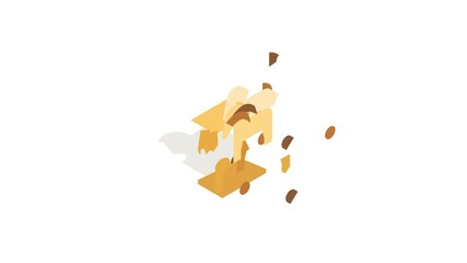 Poster - Horse trojan icon animation isometric best object on white backgound