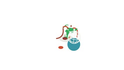 Poster - Terrestrial globe icon animation isometric best object on white backgound