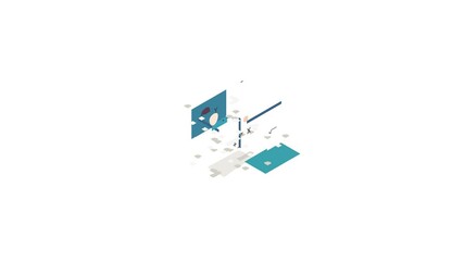Poster - Online education school webinar icon animation isometric best object on white backgound