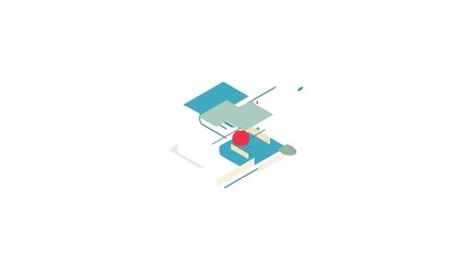 Poster - Red apple and two books icon animation isometric best object on white backgound