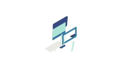 Poster - TV screen icon animation isometric best object on white backgound
