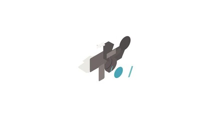 Poster - Camera icon animation isometric best object on white backgound