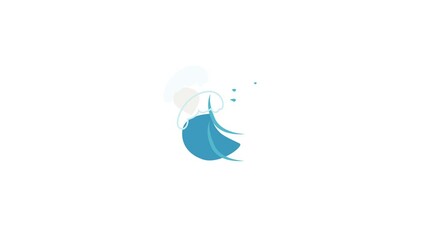 Wall Mural - Ocean wave icon animation isometric best object on white backgound