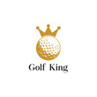 Golf King Icon Logo Design Element