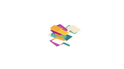 Poster - Stack of books icon animation isometric best object on white backgound