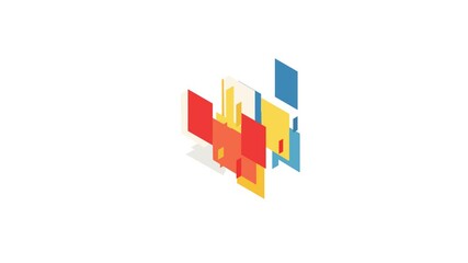 Poster - Vertical stack of colorful books icon animation isometric best object on white backgound