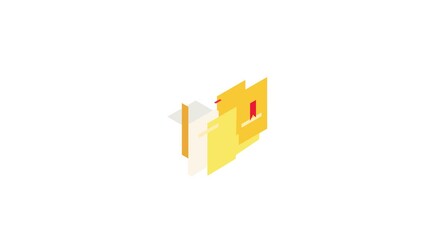 Poster - Closed yellow book with a bookmark icon animation isometric best object on white backgound