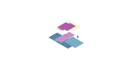 Poster - Stack of two books icon animation isometric best object on white backgound