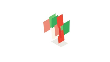Poster - Two books red and green icon animation isometric best object on white backgound