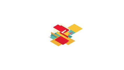 Poster - Stack of books icon animation isometric best object on white backgound