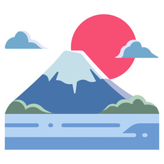 Wall Mural - fuji mountain icon