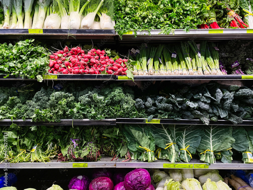 Grocehy Store Vegetables for sale in the grocery store Stock Photo | Adobe Stock