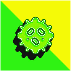 Sticker - Bacteria Green and yellow modern 3d vector icon logo