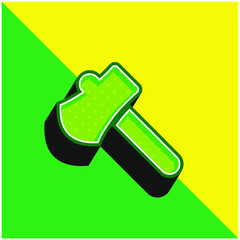 Axe Green and yellow modern 3d vector icon logo