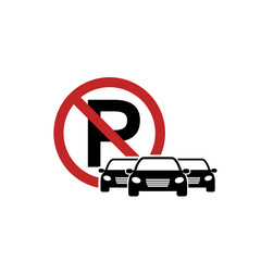 Wall Mural - No parking sign icon isolated on white background