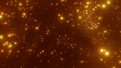 Wall Mural - Abstract motion background shining golden particles. Shimmering Glittering Particles With Bokeh. New year and Christmas 2023, 2024 background. Noise. Seamless 4K loop video