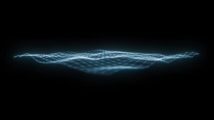 Poster - Abstract Network Mesh Waving Fx Background Loop/ 4k animation of an abstract animated beautiful background with fractal mesh strings seamless looping