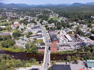 Sticker - Aerial shot of Lancaster in New Hampshire, USA