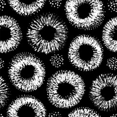 Poster - abstract geometric seamless pattern. repeated abstract black and white pattern. brush strokes backgr