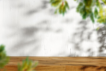 Wall Mural - desk of free space and wall with shadows