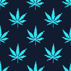 Wall Mural - 
marijuana seamless pattern vector pattern on blue background