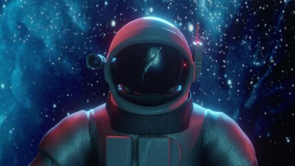 Poster - Futuristic astronaut concept. Astronaut in outer space. Cosmic science fiction wallpaper. Beauty of deep space. Billions of galaxies in the universe. 