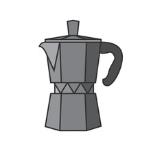 Coffee Pot, Isolated Coffee Maker, Coffee Maker, Italian Espresso, Espresso Maker, Hot Espresso, Stove Coffee Pot, Vector Illustration Background