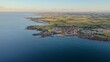 Flying into Seahouses harbour from the Farne Islands