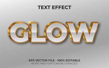 Wall Mural - Glow text effect gold style. Editable text effect glamour theme.