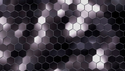 Wall Mural - graphene hexagonal structure in motion. 3d illustration of atomic grid on a technology background. 3