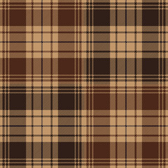 brown patch tartan plaid. scottish pattern fabric swatch close-up.