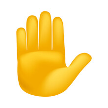Raised Hand Emoji Icon Illustration Sign. Human Gesture Vector Symbol Emoticon Design Vector Clip Art.