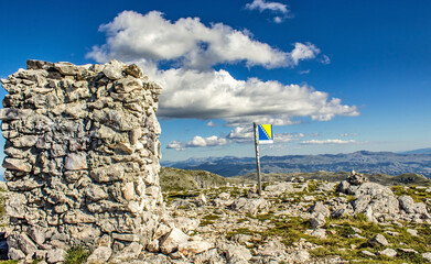 Sticker - Peaceful landscape of a fort on a mountaintop