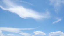 4K Sky Time Lapse, Clear Very Nice Soft Blue Sky, White Rolling, Fast Motion Timelapse Cloud Base Clouds In Horizon, Beautiful Cloud Space Weather Beautiful Blue Sky Background.
