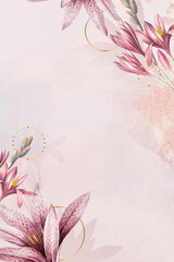 Pink amaryllis pattern background vector