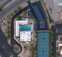 Aerial View Of Tennis Courts Straight Down Drone Shot