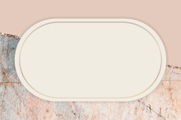 Wall Mural - Oval frame on marbled background vector