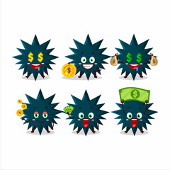 Poster - Biohazard virus cartoon character with cute emoticon bring money