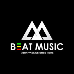 Poster - Simple two triangles or letter B font like mountain image graphic icon logo design abstract concept vector stock. Can be used as a symbol associated with initial or music