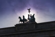 The Brandenburg Gate in Berlin at Sunset, Germany  Berlin, Germany. Monument 18th century 