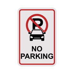 Poster - No car or no parking traffic sign isolated on white background