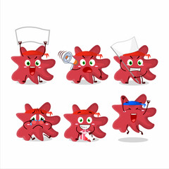 Sticker - Mascot design style of minunacovirus character as an attractive supporter