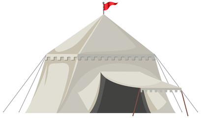 Wall Mural - White medieval tent isolated