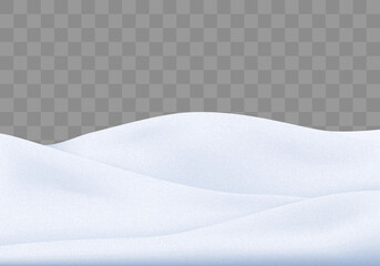 Poster - Snowy landscape isolated. Vector winter background with snowy hills. Christmas background.