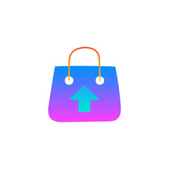 Canvas Print - Purse shopping icon, Shopping bag with up arrow symbol icon in gradient color style, isolated on white background 